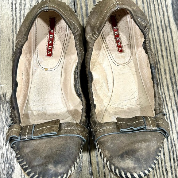 Prada Gray Flats Loafers Size 7 - Picture 2 of 8